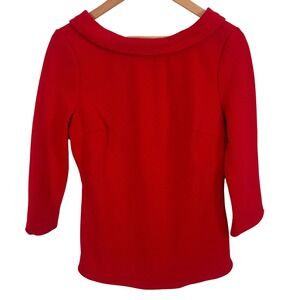 Boden Sarah Ottoman True Red Boat Neck Peter Pan Stripe Back Top Ladies Sz 6